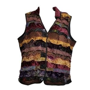 Coldwater Creek Multicolor Patchwork Vest